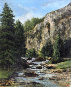  Gustave Courbet Study for "Landscape with Waterfall" - Art Print