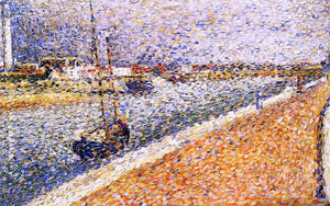  Georges Seurat Study for 'The Channel at Grvelines, Petit-Fort-Phillipe - Art Print