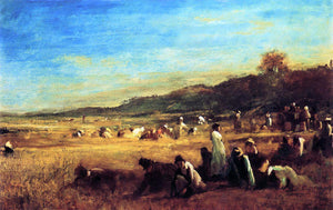  Eastman Johnson Study for 'The Cranberry Harvest, Island of Nantucket' - Art Print