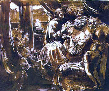  Dante Gabriel Rossetti Study for the Death of Lady Macbeth - Art Print