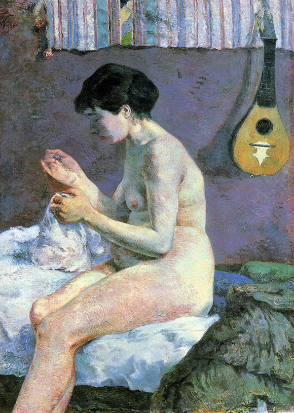  Paul Gauguin Study of a Nude, Suzanne Sewing - Art Print