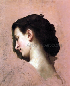  William Adolphe Bouguereau Study of a Young Girl's Head - Art Print