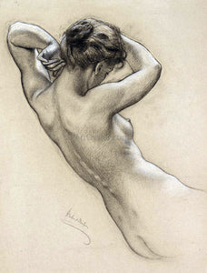  Herbert James Draper Study of Florrie Bird for a Water Nymph in 'Prospero Summoning Nymphs and Deities' - Art Print
