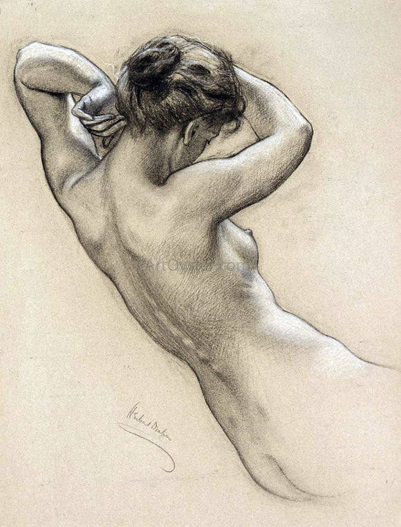  Herbert James Draper Study of Florrie Bird for a Water Nymph in 'Prospero Summoning Nymphs and Deities' - Art Print