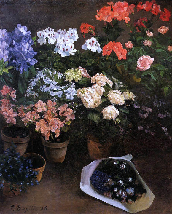  Jean Frederic Bazille Study of Flowers - Art Print