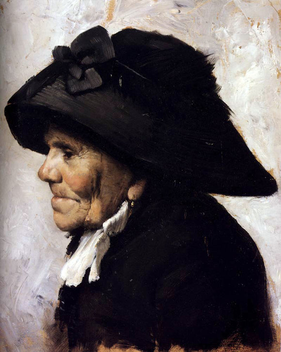 Henry Jean Geoffroy Study of the Head of an Old Woman - Art Print