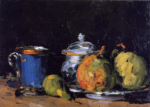  Paul Cezanne Sugar Bowl, Pears and Blue Cup - Art Print
