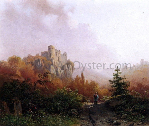  Alexander Joseph Daiwaille Summer: A Peasant on a Rocky Path, a Ruin in the Background - Art Print