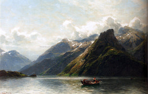  Carl August Heinrich Ferdinand Oesterley Summer: Fishing On A Norwegian Fjord - Art Print