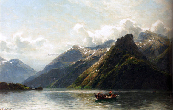  Carl August Heinrich Ferdinand Oesterley Summer: Fishing On A Norwegian Fjord - Art Print