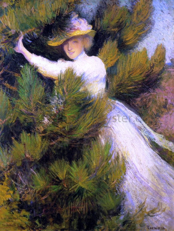  Edmund Tarbell Summer Idyll (also known as Girl and Pine Trees) - Art Print