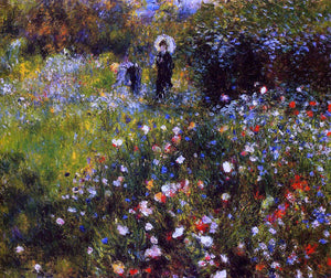  Pierre Auguste Renoir A Summer Landscape (also known as Woman with a Parasol in a Garden) - Art Print