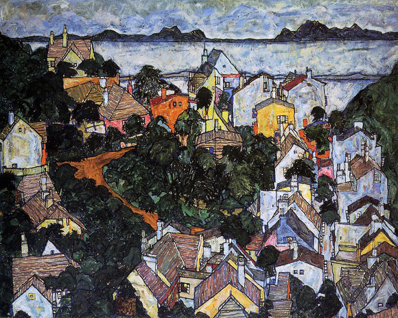  Egon Schiele Summer Landscape, Krumau - Art Print