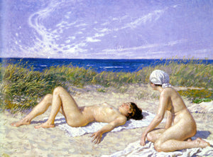  Paul-Gustave Fischer Sunbathing in the Dunes - Art Print