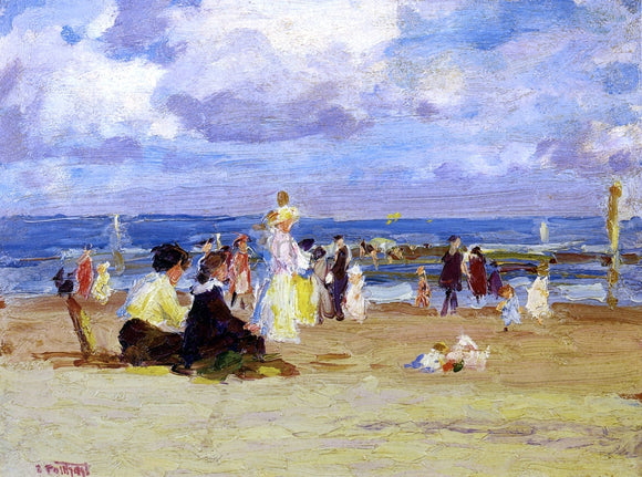  Edward Potthast Sunday at the Beach - Art Print