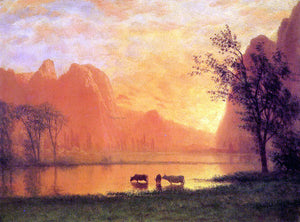  Albert Bierstadt Sundown at Yosemite - Art Print