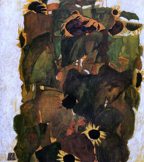  Egon Schiele Sunflowers - Art Print