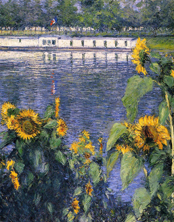  Gustave Caillebotte Sunflowers on the Banks of the Seine - Art Print