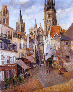  Camille Pissarro Sunlight, Afternoon, La Rue de l'Epicerie, Rouen - Art Print