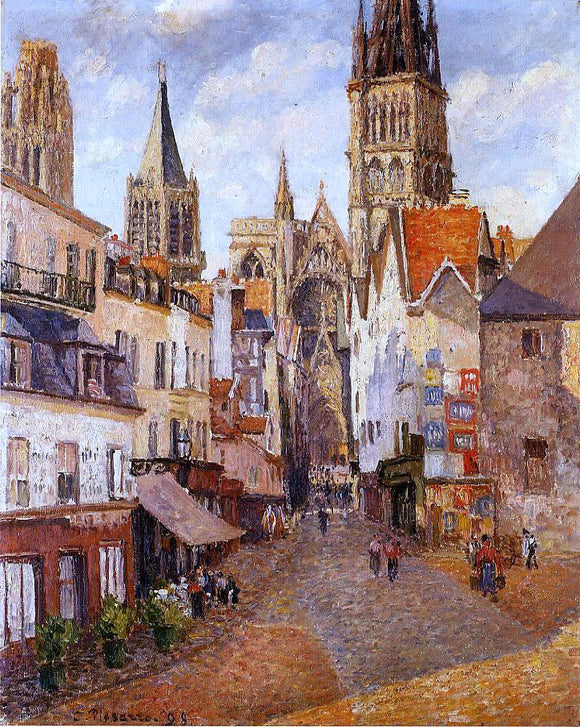  Camille Pissarro Sunlight, Afternoon, La Rue de l'Epicerie, Rouen - Art Print