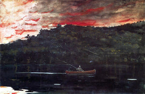  Winslow Homer Sunrise, Fishing in the Adirondacks - Art Print