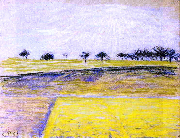  Camille Pissarro Sunrise over the Fields, Eragny - Art Print