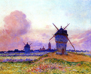  Ferdinand Du Puigaudeau Sunset at Bourg de Batz, Brittany - Art Print