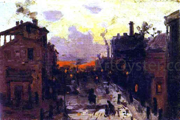  Constantin Alexeevich Korovin Sunset at the Outskirt of the Town - Art Print