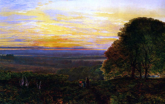  John Atkinson Grimshaw Sunset from Chilworth Common, Hampshire - Art Print