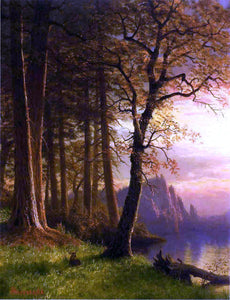  Albert Bierstadt Sunset in California - Yosemite - Art Print