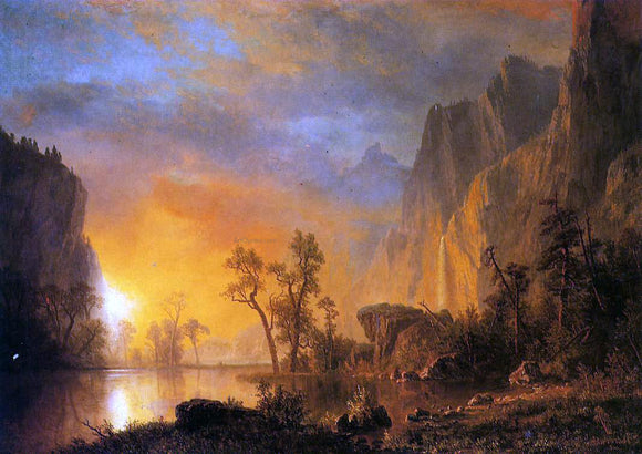  Albert Bierstadt Sunset in the Rockies - Art Print