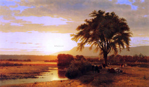  William M Hart Sunset in the Valley - Art Print