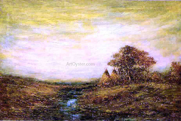  Ralph Albert Blakelock Sunset, Indian Encampment - Art Print