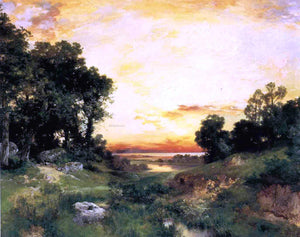  Thomas Moran Sunset, Long Island Sound - Art Print