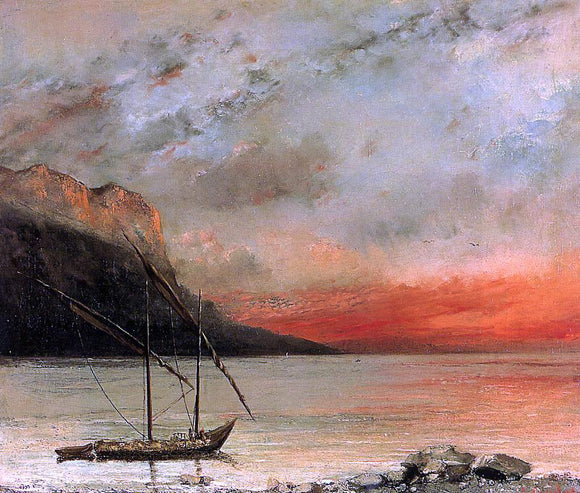  Gustave Courbet Sunset on Lake Leman - Art Print