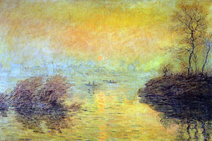  Claude Oscar Monet Sunset on the Seine at Lavacourt, Winter Effect - Art Print