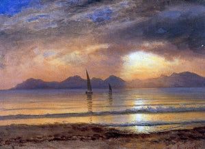  Albert Bierstadt Sunset over a Mountain Lake - Art Print