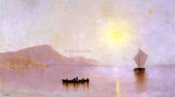  Alfred Thompson Bricher Sunset over the Palisades on the Hudson - Art Print
