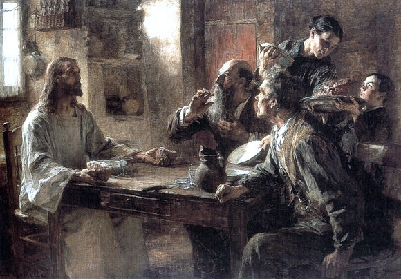  Leon Augustin L'hermitte) Supper at Emmaus - Art Print