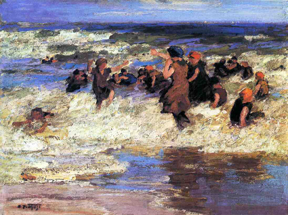  Edward Potthast Surf Bathing - Art Print