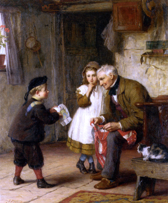  James Clarke Waite Surprise for Grandfather - Art Print