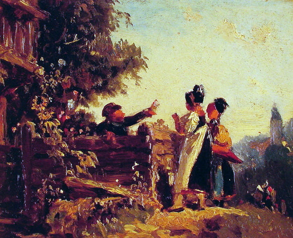  Carl Spitzweg Swabian Girls at a Garden Fence - Art Print