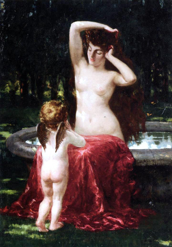  James Carroll Beckwith Sylvan Toilette - Art Print