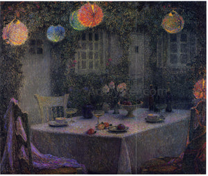  Henri Le Sidaner Table with Lanterns in Gerberoy - Art Print