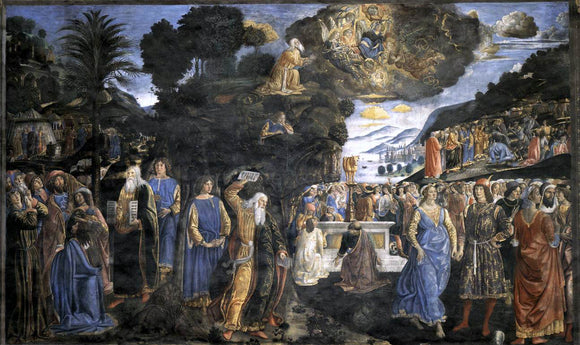  Cosimo Rosselli Tables of the Law with the Golden Calf - Art Print