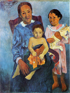  Paul Gauguin A Tahitian Woman and Two Children - Art Print
