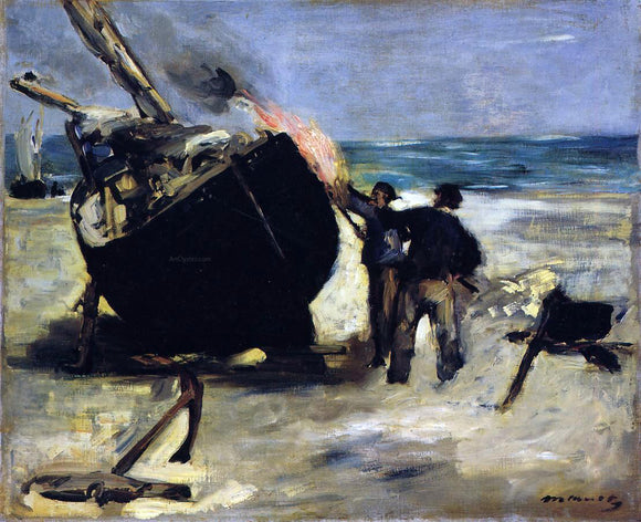  Edouard Manet Tarring the Boat - Art Print