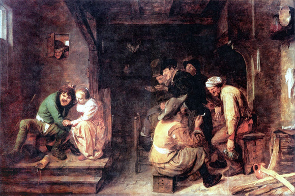  Adriaen Brouwer Tavern Scene - Art Print