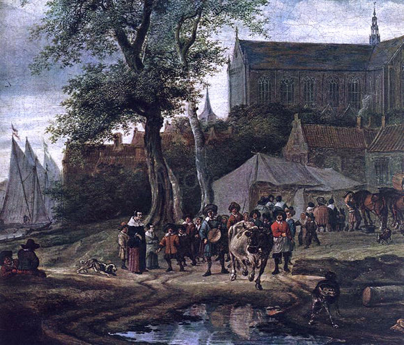  Salomon Van Ruysdael Tavern with May Tree - detail - Art Print