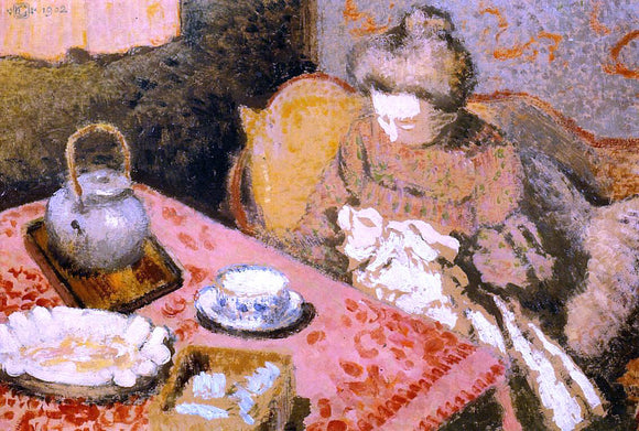  Georges Lemmen Tea (also known as Madame Georges Lemmen) - Art Print